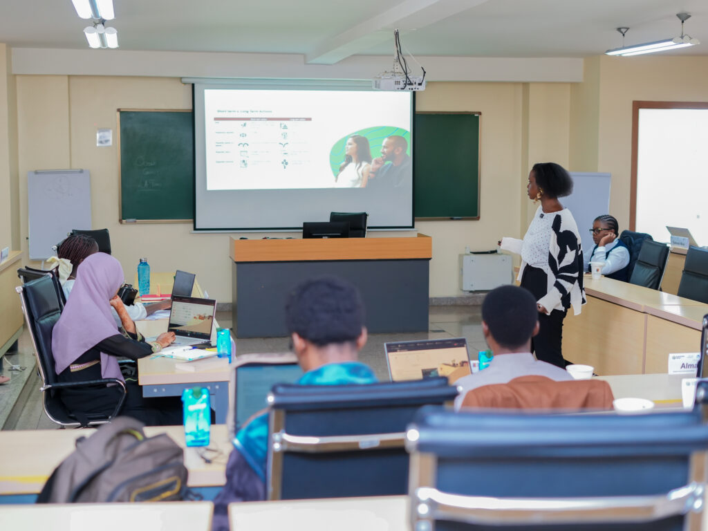 Mumbi Maria Wachira from Strathmore business school running a session on “What makes a recommendation actionable vs. aspirational” 
